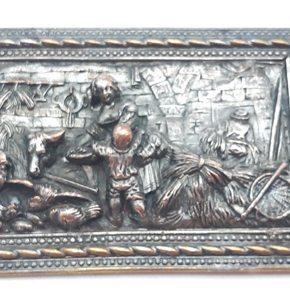 Vintage Copper Brooch With Farm Scene in Birks Box - Picture 6 of 11